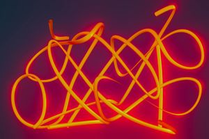 Remote work icon with glowing neon lines